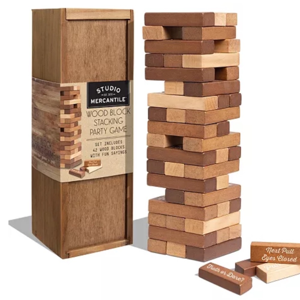 Studio Mercantile wood block stacking party game. NWT